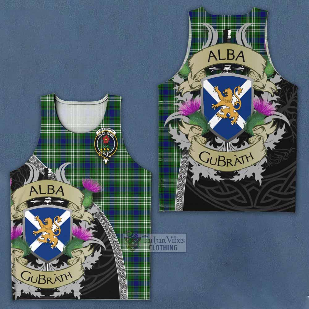 Tartan Vibes Clothing Learmonth Tartan Family Crest Men's Tank Top Lion Rampant Royal Thistle Shield Celtic Inspired