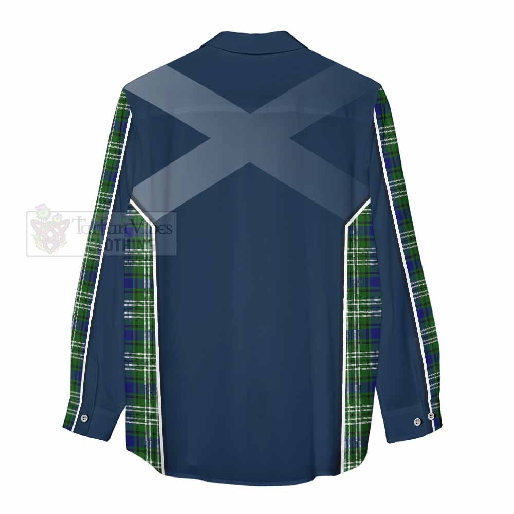 Tartan Vibes Clothing Learmonth Tartan Women's Casual Shirt with Family Crest and Lion Rampant Vibes Sport Style
