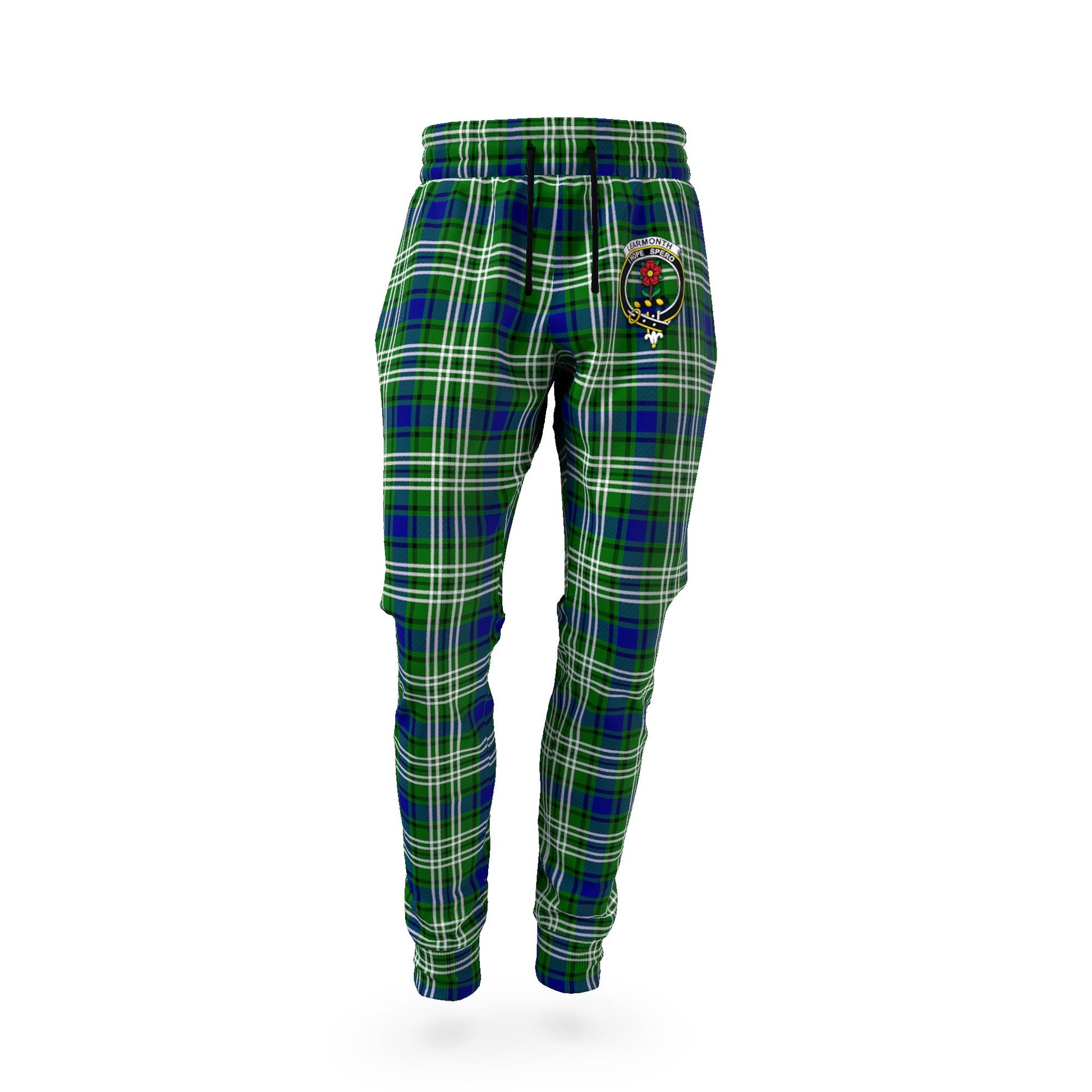 Learmonth Tartan Joggers Pants with Family Crest - Tartan Vibes Clothing