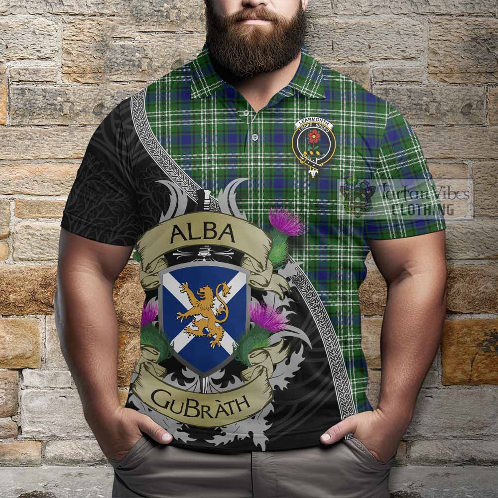 Tartan Vibes Clothing Learmonth Tartan Family Crest Polo Shirt Lion Rampant Royal Thistle Shield Celtic Inspired