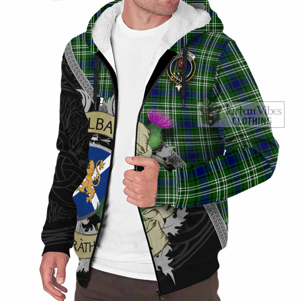 Tartan Vibes Clothing Learmonth Tartan Family Crest Sherpa Hoodie Lion Rampant Royal Thistle Shield Celtic Inspired