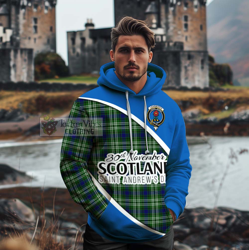 Tartan Vibes Clothing Learmonth Family Crest Tartan Cotton Hoodie Celebrate Saint Andrew's Day in Style