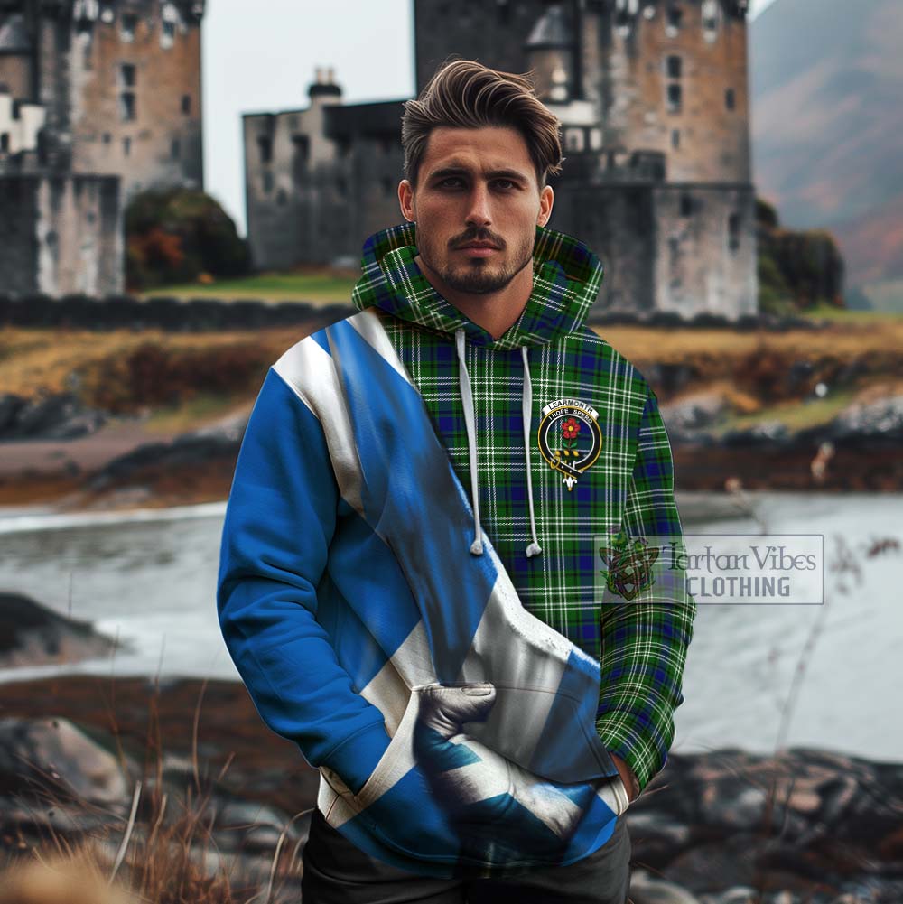 Tartan Vibes Clothing Learmonth Tartan Cotton Hoodie with Family Crest Scotland Patriotic Style
