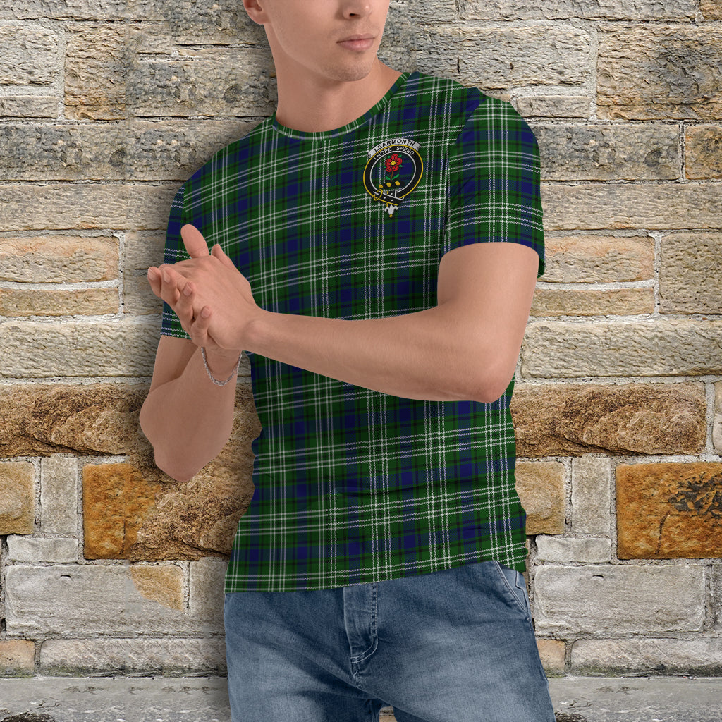 Learmonth Tartan T-Shirt with Family Crest - Tartan Vibes Clothing