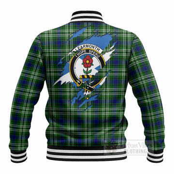 Learmonth Clan Crest In Me Tartan Baseball Jacket Scotland Flag Style