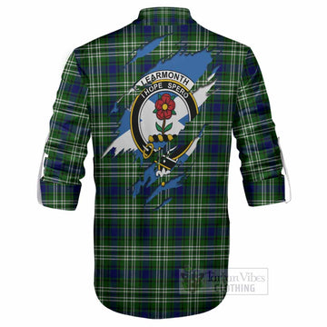 Learmonth Clan Crest In Me Tartan Ghillie Shirt Scotland Flag Style