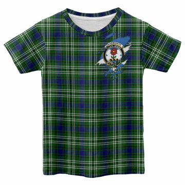 Learmonth Clan Crest In Me Tartan Kid T-shirt Scotland Flag Style