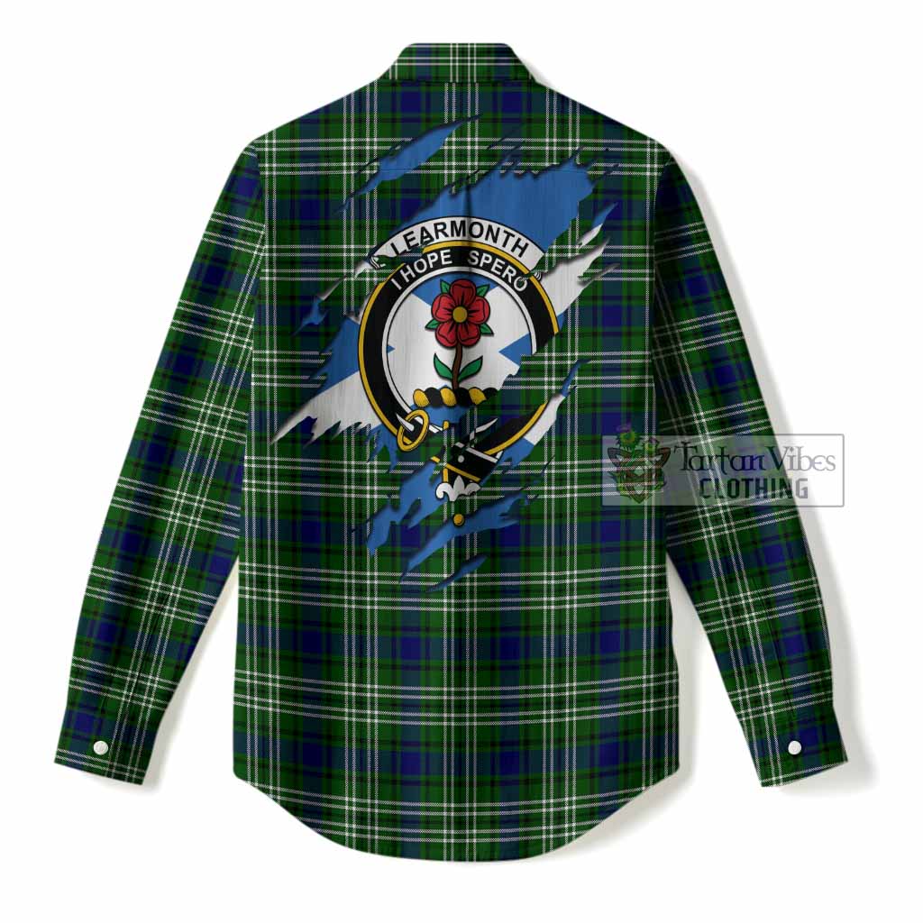 Learmonth Clan Crest In Me Tartan Women Casual Shirt Scotland Flag Style