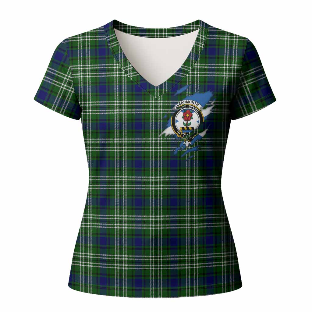 Learmonth Clan Crest In Me Tartan Women T shirt Scotland Flag Style