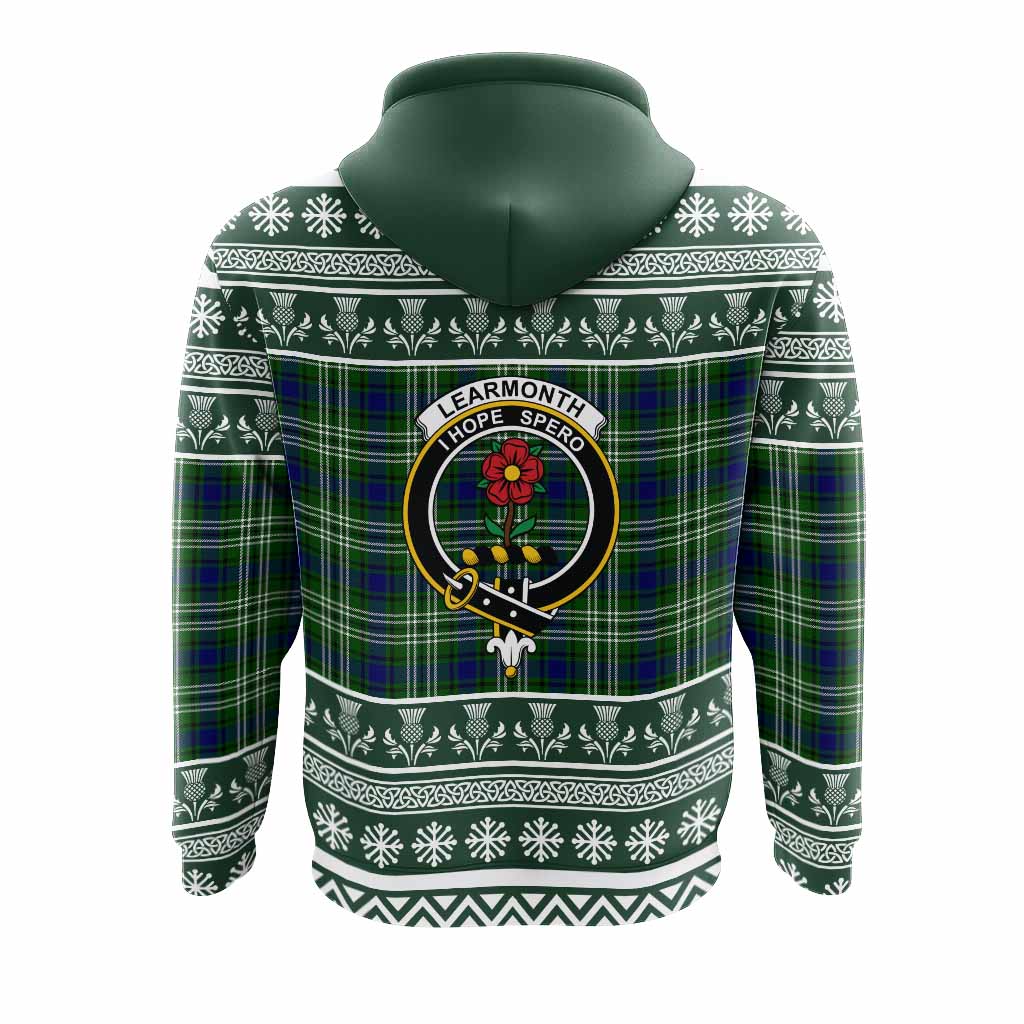 Learmonth Clan Tartan Christmas Hoodie with Family Crest - Tartan Vibes Clothing