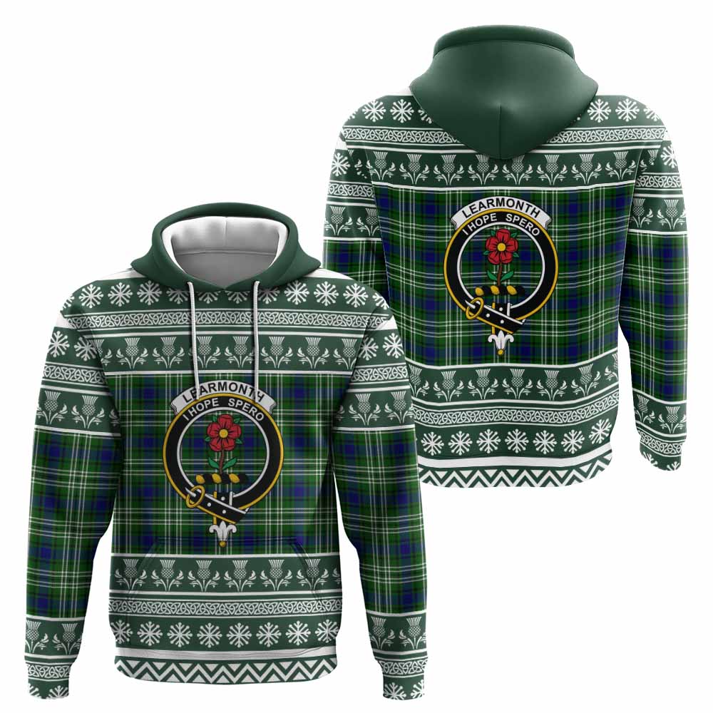 Learmonth Clan Tartan Christmas Hoodie with Family Crest - Tartan Vibes Clothing