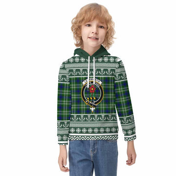 Learmonth Clan Tartan Christmas Kid Hoodie with Family Crest