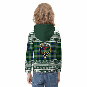 Learmonth Clan Tartan Christmas Kid Hoodie with Family Crest