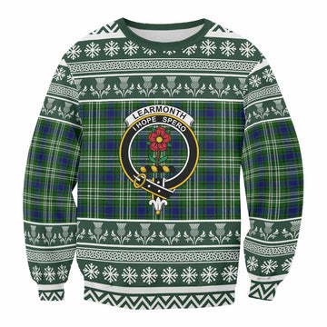 Learmonth Clan Tartan Christmas Sweatshirt with Family Crest