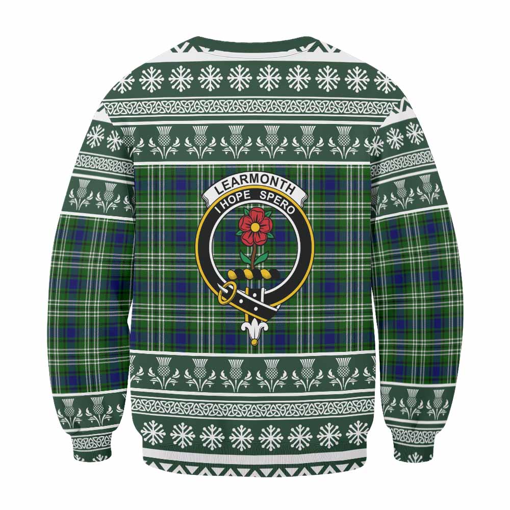 Learmonth Clan Tartan Christmas Sweatshirt with Family Crest - Tartan Vibes Clothing