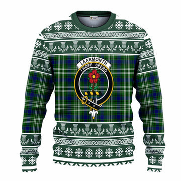 Learmonth Clan Tartan Christmas Ugly Sweater with Family Crest