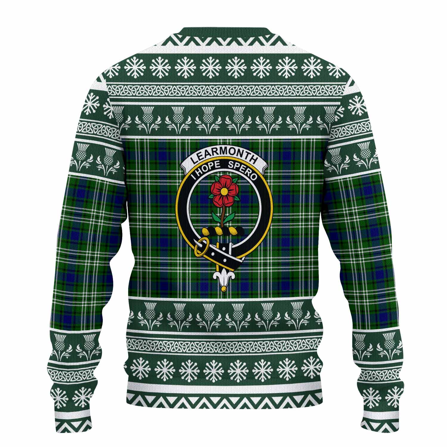 Learmonth Clan Tartan Christmas Ugly Sweater with Family Crest - Tartan Vibes Clothing