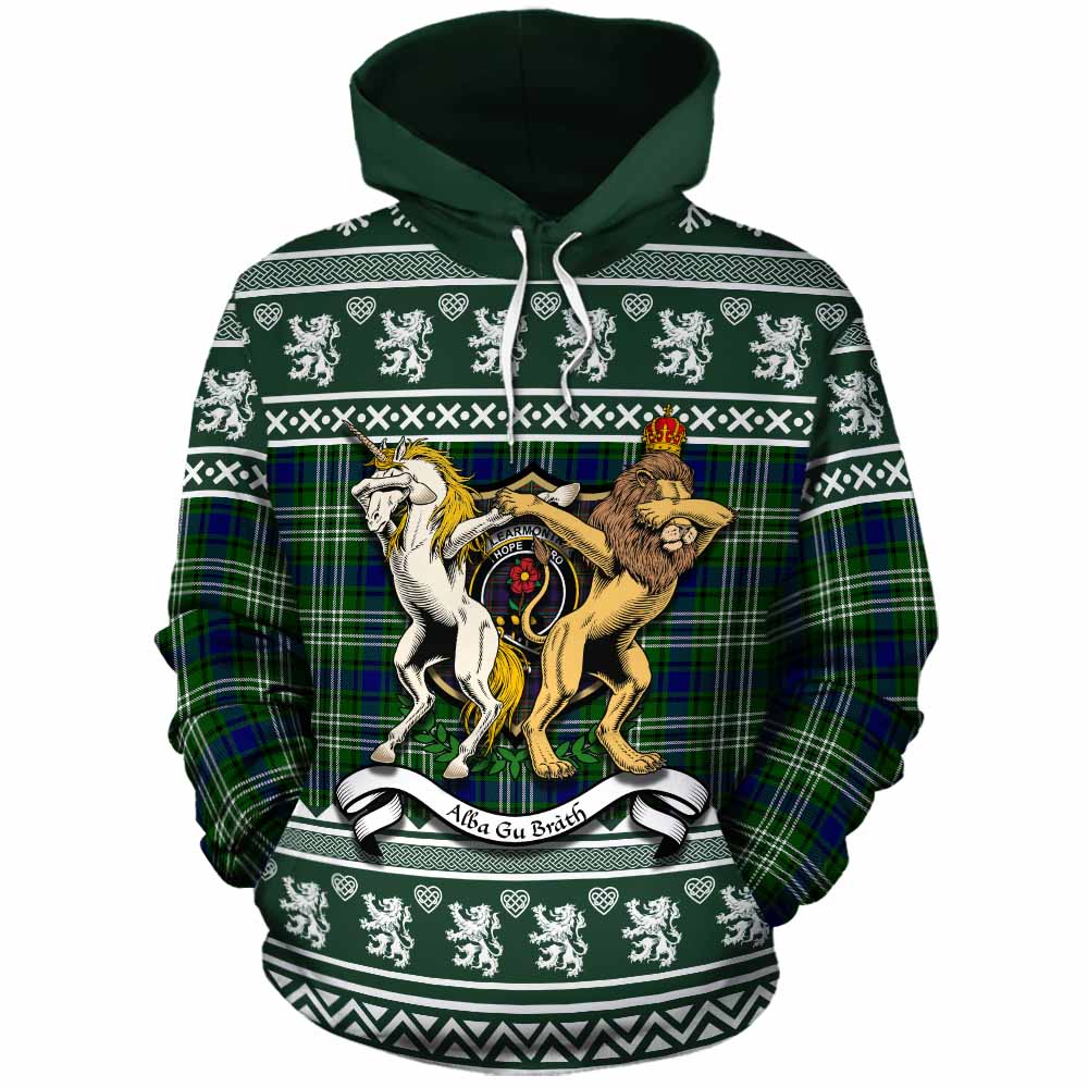 Learmonth Clan Tartan Crest Christmas Cotton Hoodie Coat of Arms Funny Style - Tartan Vibes Clothing