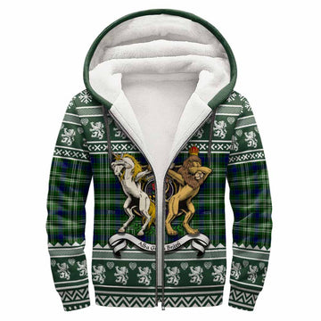 Learmonth Clan Tartan Crest Christmas Fleece Hoodie Coat of Arms Funny Style