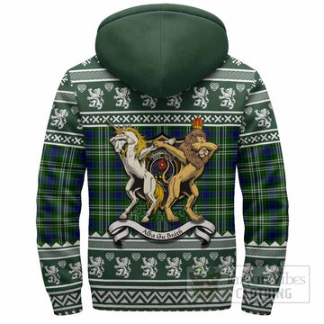 Learmonth Clan Tartan Crest Christmas Fleece Hoodie Coat of Arms Funny Style