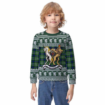 Learmonth Clan Tartan Crest Christmas Kid Ugly Sweatshirt Coat of Arms Funny Style