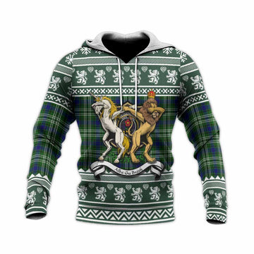 Learmonth Clan Tartan Crest Christmas Knitted Hoodie Coat of Arms Funny Style
