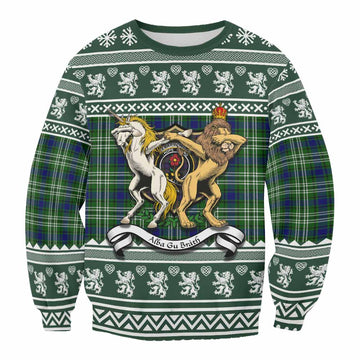 Learmonth Clan Tartan Crest Christmas Sweatshirt Coat of Arms Funny Style