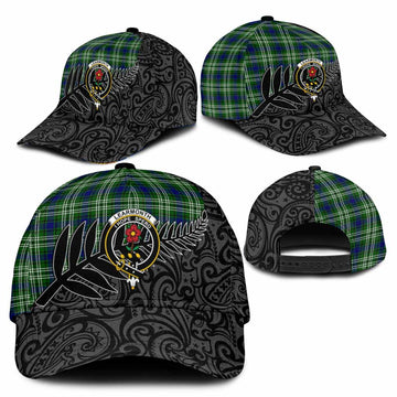 Learmonth Crest Tartan Classic Cap with New Zealand Silver Fern Half Style