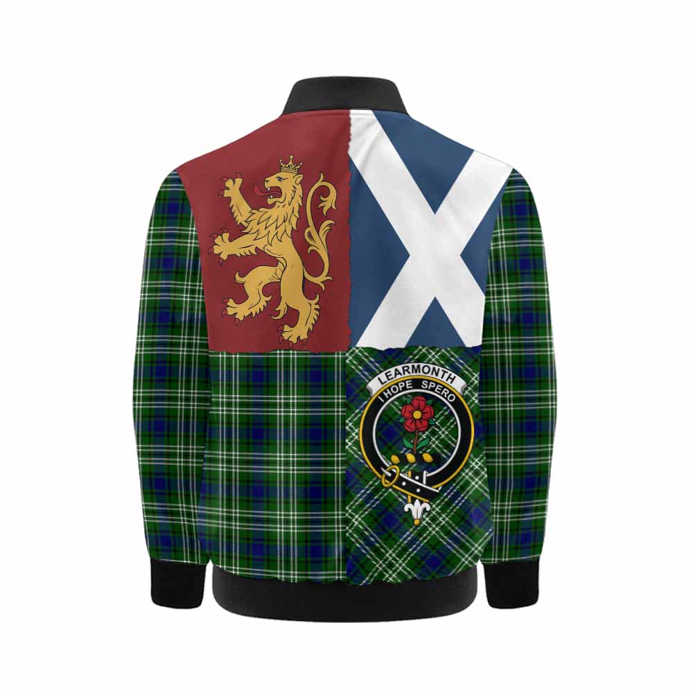 Learmonth Crest Tartan Kid Bomber Jacket with Lion Rampant Saltire Style - Tartan Vibes Clothing