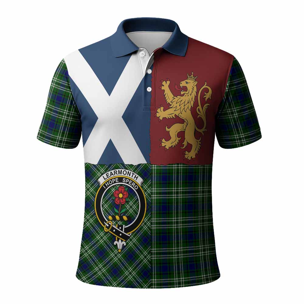Learmonth Crest Tartan Polo Shirt with Lion Rampant Saltire Style