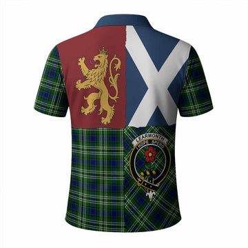 Learmonth Crest Tartan Polo Shirt with Lion Rampant Saltire Style