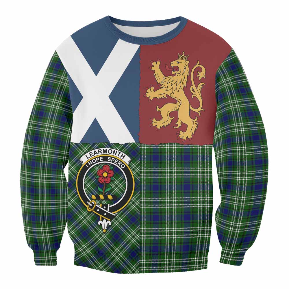 Learmonth Crest Tartan Sweatshirt with Lion Rampant Saltire Style