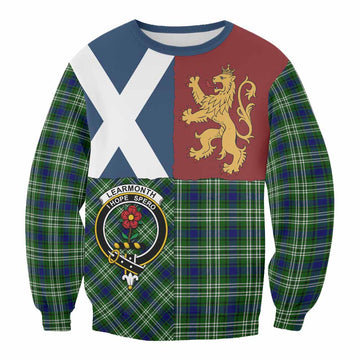 Learmonth Crest Tartan Sweatshirt with Lion Rampant Saltire Style