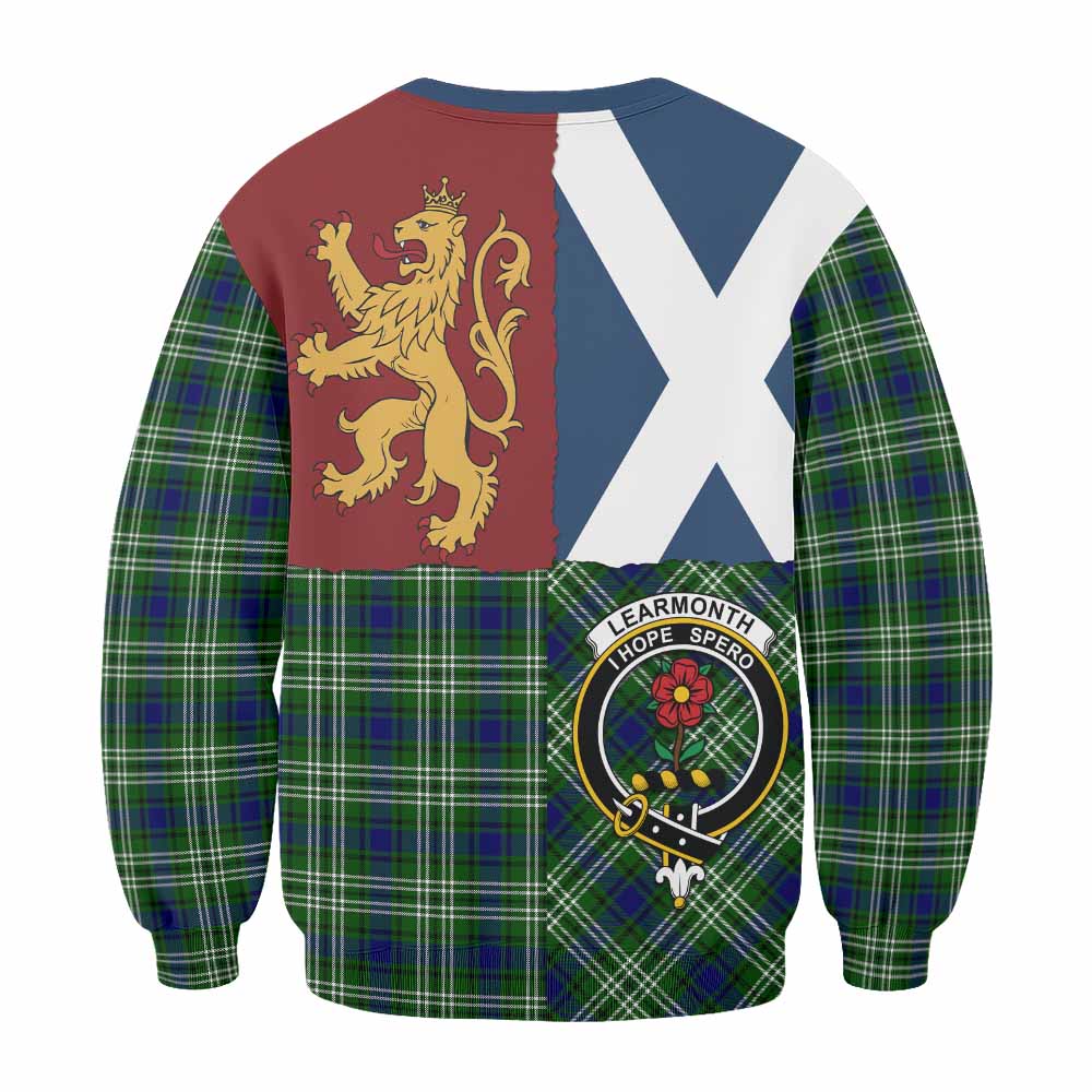 Learmonth Crest Tartan Sweatshirt with Lion Rampant Saltire Style