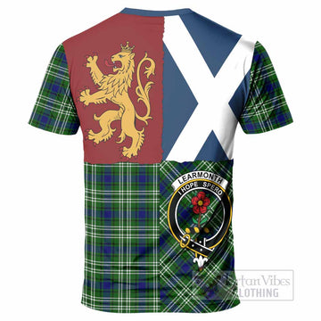 Learmonth Crest Tartan T-Shirt with Lion Rampant Saltire Style