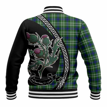 Learmonth Family Crest Tartan Baseball Jacket Alba Thistle Inspired