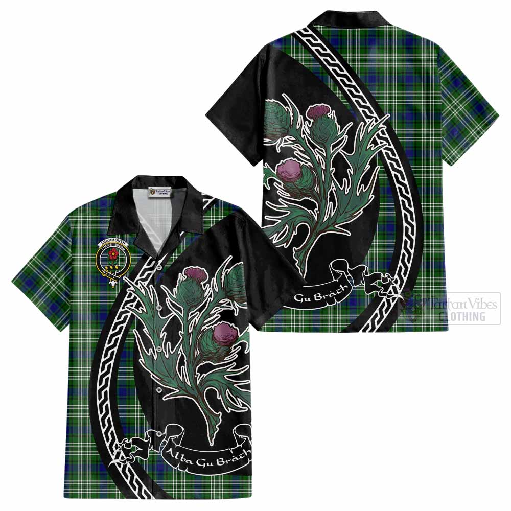 Learmonth Family Crest Tartan Cotton Hawaiian Shirt Alba Thistle Inspired - Tartan Vibes Clothing