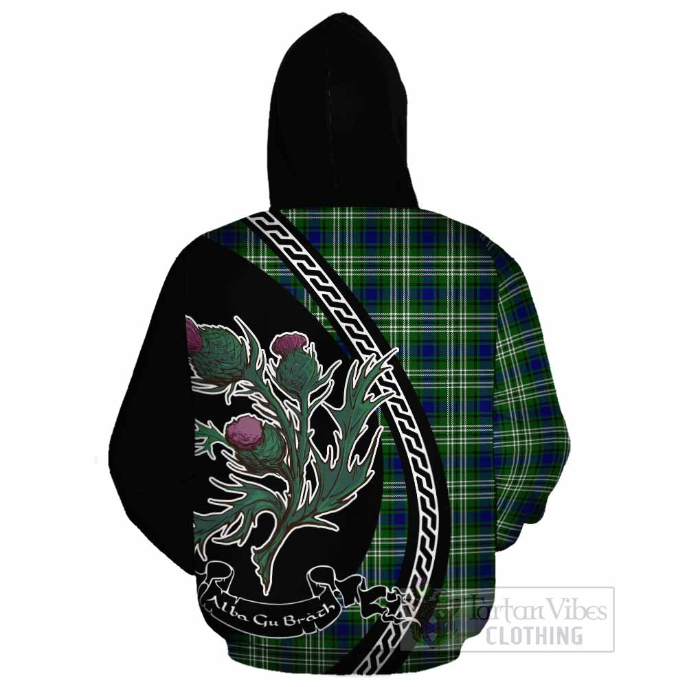 Learmonth Family Crest Tartan Cotton Hoodie Alba Thistle Inspired - Tartan Vibes Clothing
