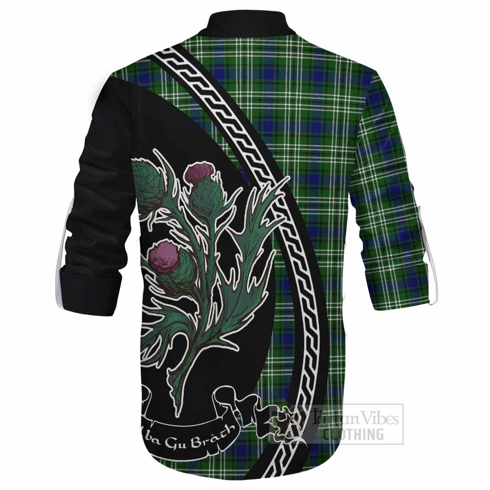 Learmonth Family Crest Tartan Ghillie Shirt Alba Thistle Inspired - Tartan Vibes Clothing