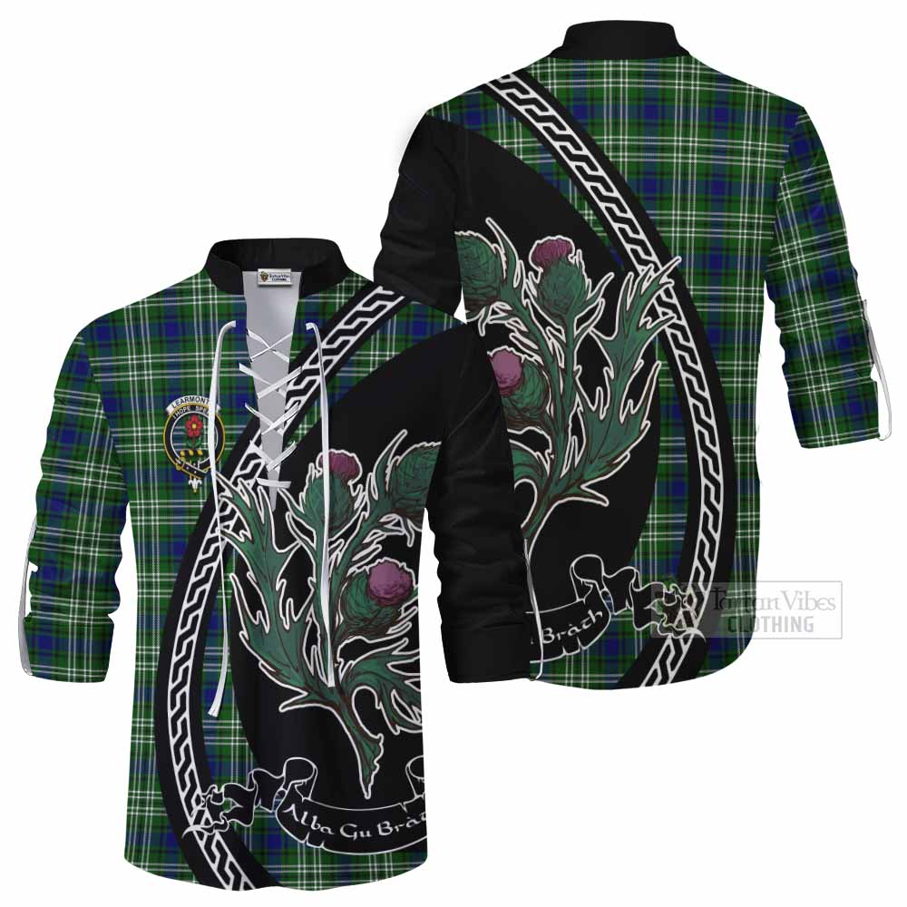 Learmonth Family Crest Tartan Ghillie Shirt Alba Thistle Inspired - Tartan Vibes Clothing