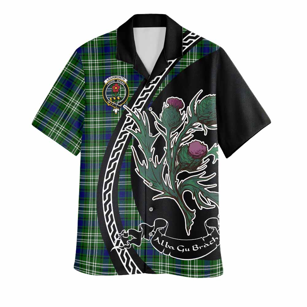 Learmonth Family Crest Tartan Hawaiian Shirt Alba Thistle Inspired - Tartan Vibes Clothing