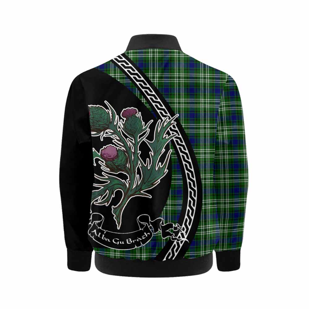 Learmonth Family Crest Tartan Kid Bomber Jacket Alba Thistle Inspired - Tartan Vibes Clothing