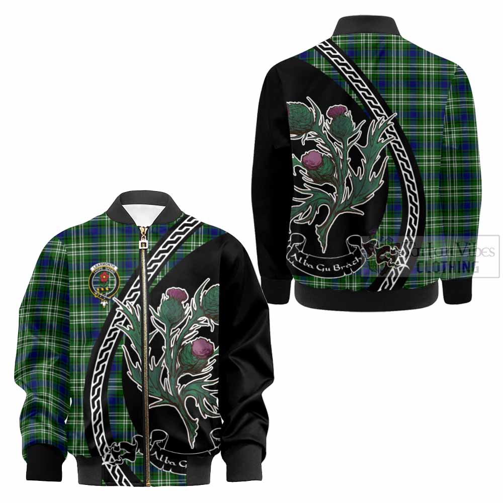 Learmonth Family Crest Tartan Kid Bomber Jacket Alba Thistle Inspired - Tartan Vibes Clothing