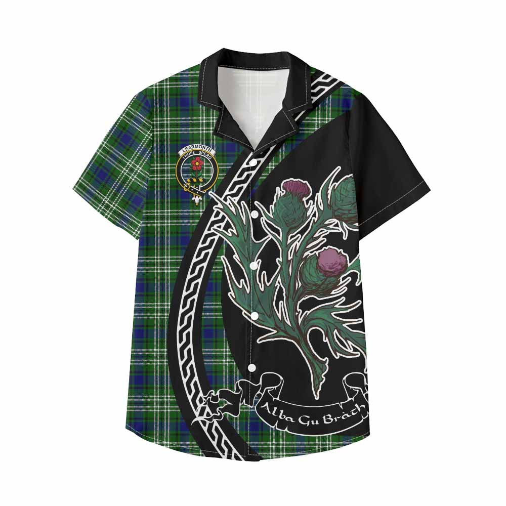 Learmonth Family Crest Tartan Kid Hawaiian Shirt Alba Thistle Inspired - Tartan Vibes Clothing