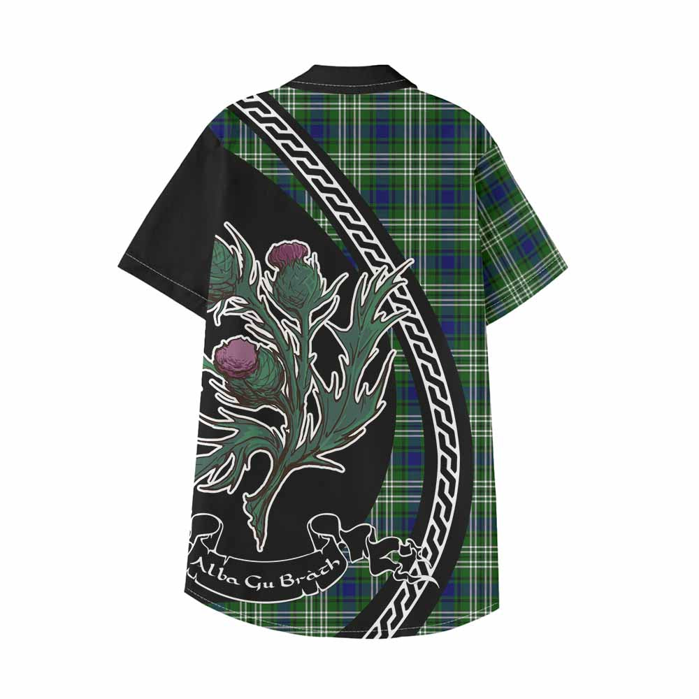 Learmonth Family Crest Tartan Kid Hawaiian Shirt Alba Thistle Inspired - Tartan Vibes Clothing