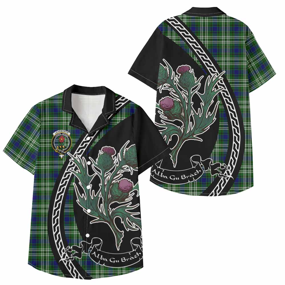 Learmonth Family Crest Tartan Kid Hawaiian Shirt Alba Thistle Inspired - Tartan Vibes Clothing