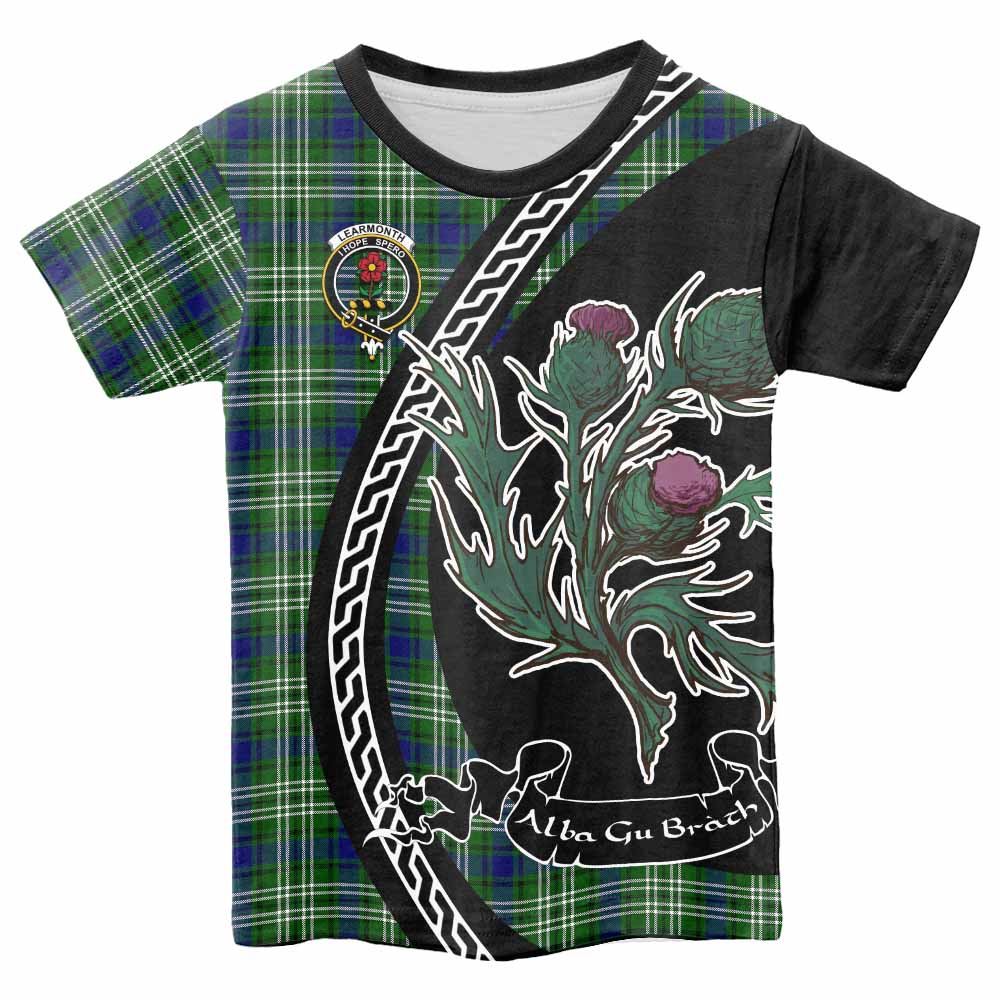Learmonth Family Crest Tartan Kid T-shirt Alba Thistle Inspired - Tartan Vibes Clothing