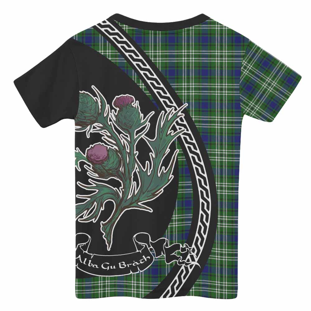 Learmonth Family Crest Tartan Kid T-shirt Alba Thistle Inspired - Tartan Vibes Clothing