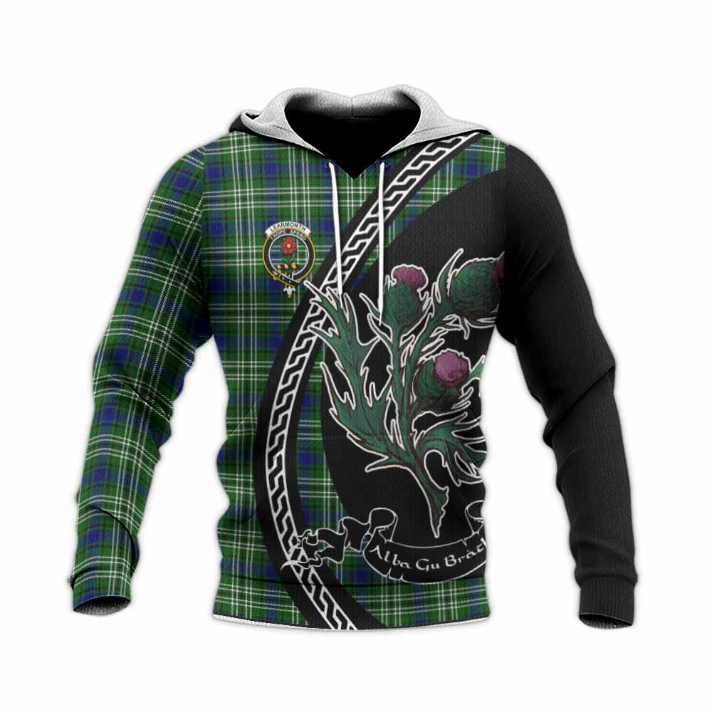 Learmonth Family Crest Tartan Knitted Hoodie Alba Thistle Inspired - Tartan Vibes Clothing