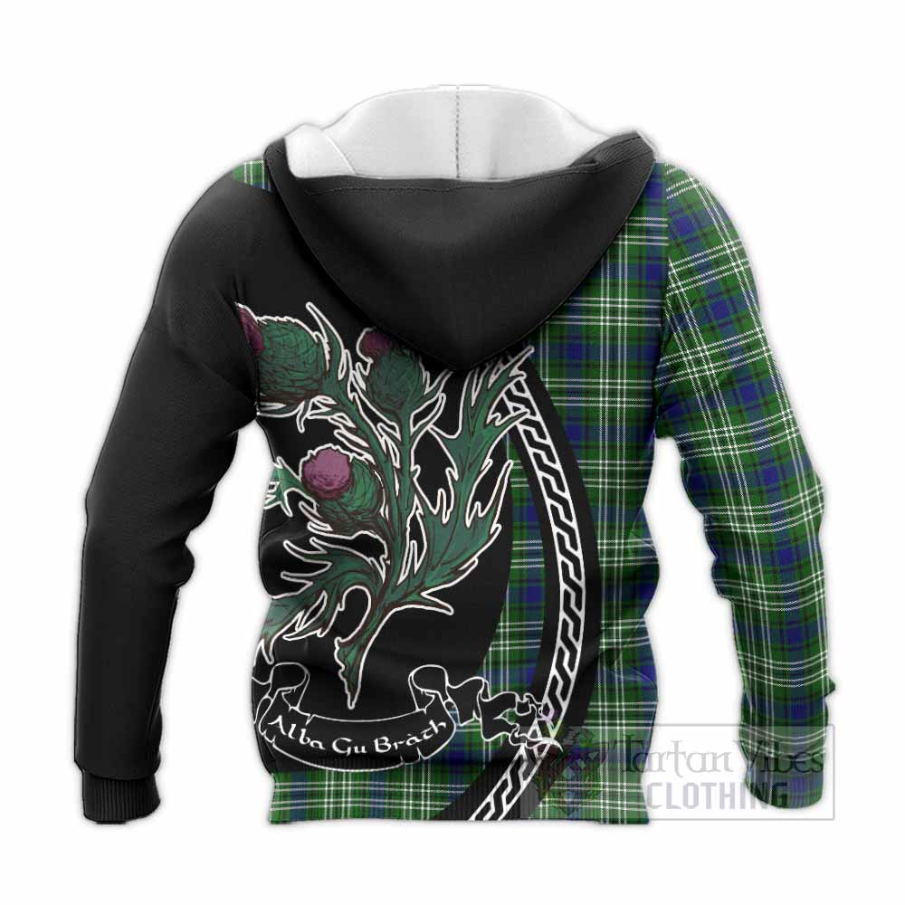 Learmonth Family Crest Tartan Knitted Hoodie Alba Thistle Inspired - Tartan Vibes Clothing